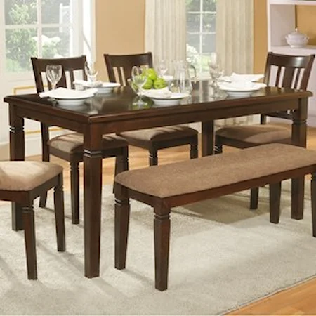 Transitional Dining Table with Notch Accents